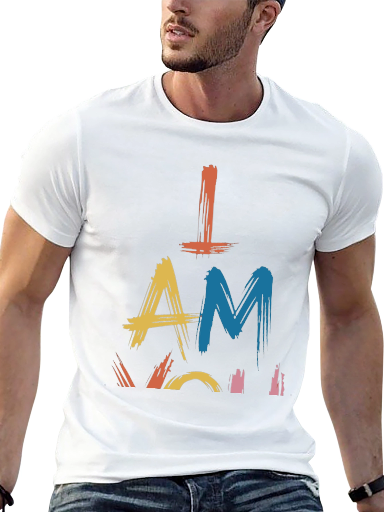 Abstract Graphic Print Black Cotton Casual T-Shirt