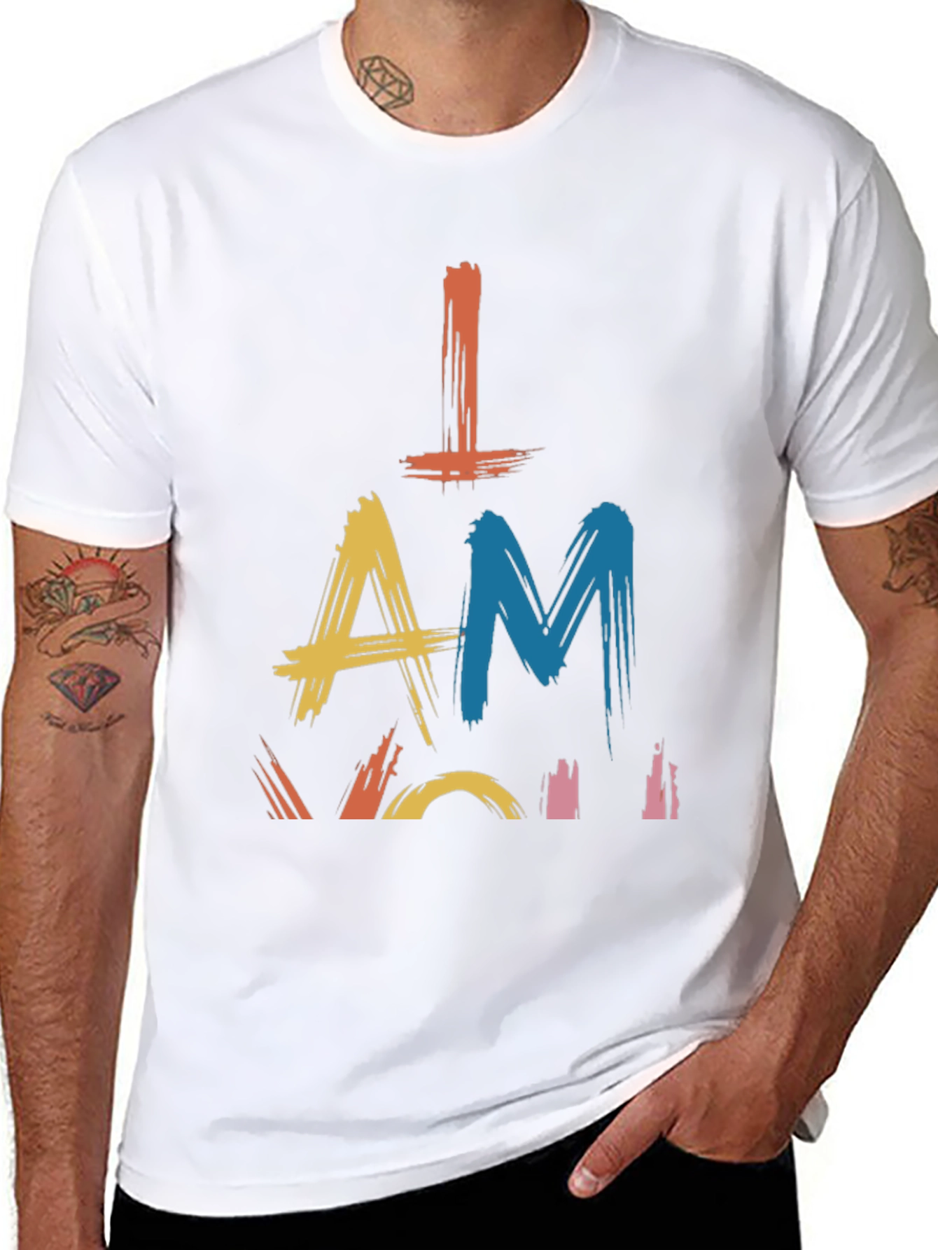 Abstract Graphic Print Black Cotton Casual T-Shirt