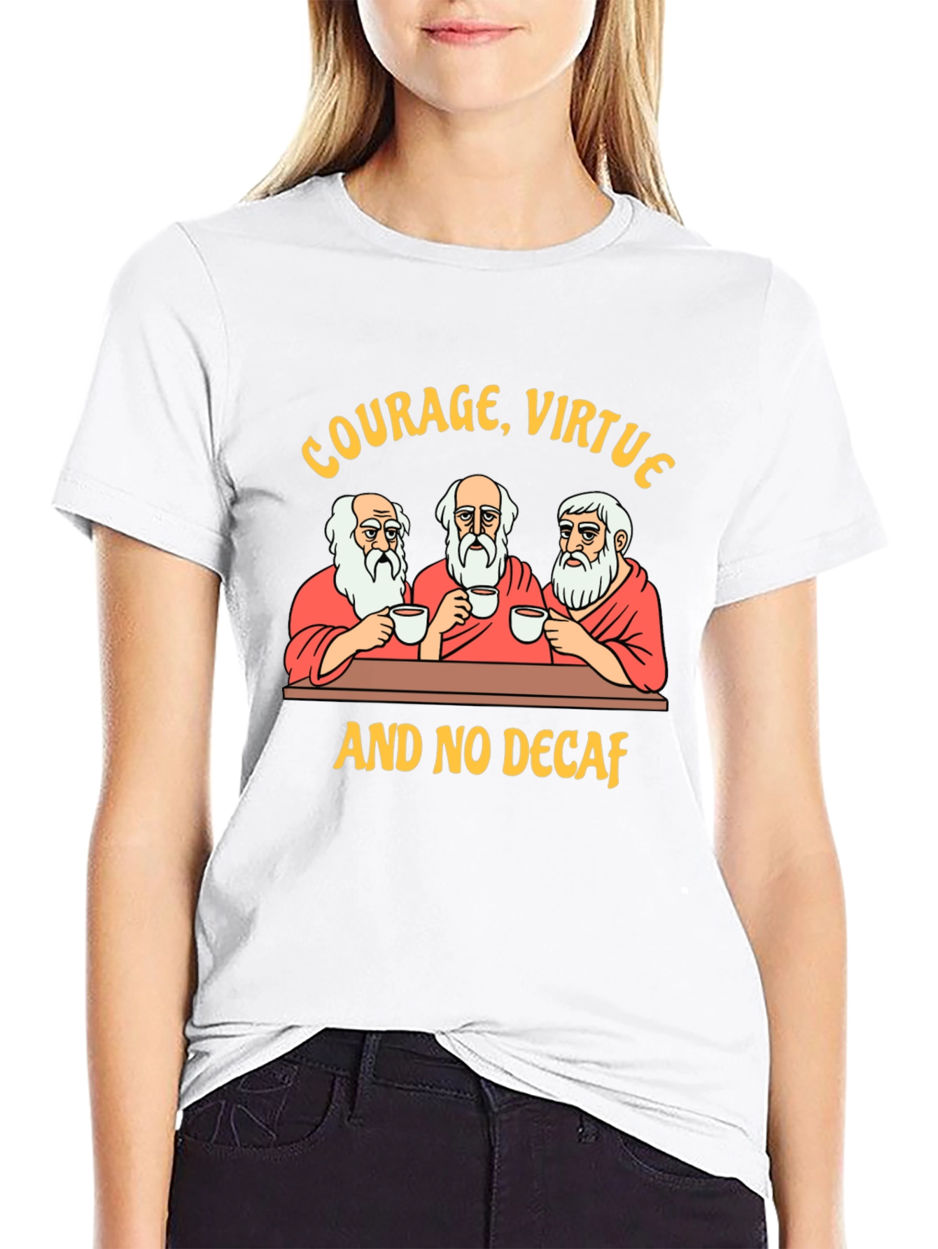 Courage Virtue and No Decaf Graphic T-Shirt