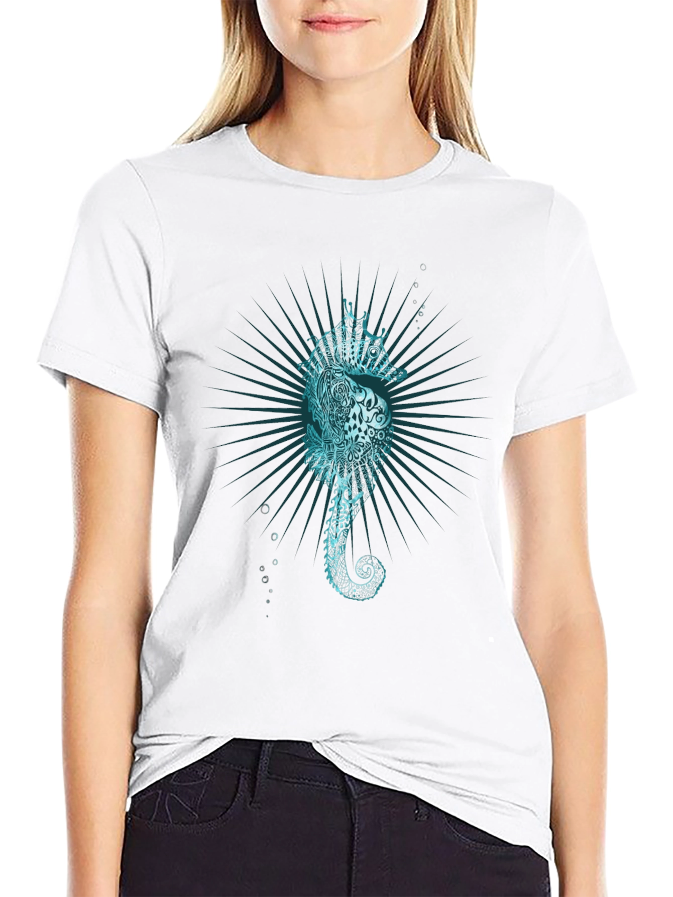 Sea Horse Graphic Tee - Unique Ocean Print