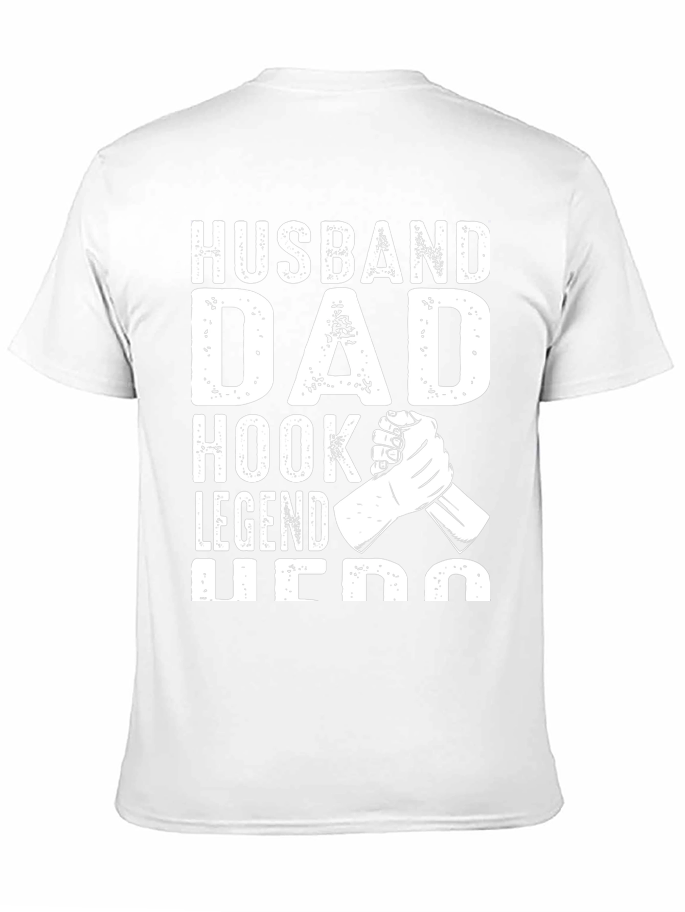 Husband Dad Hook Legend Hero T-Shirt - Black