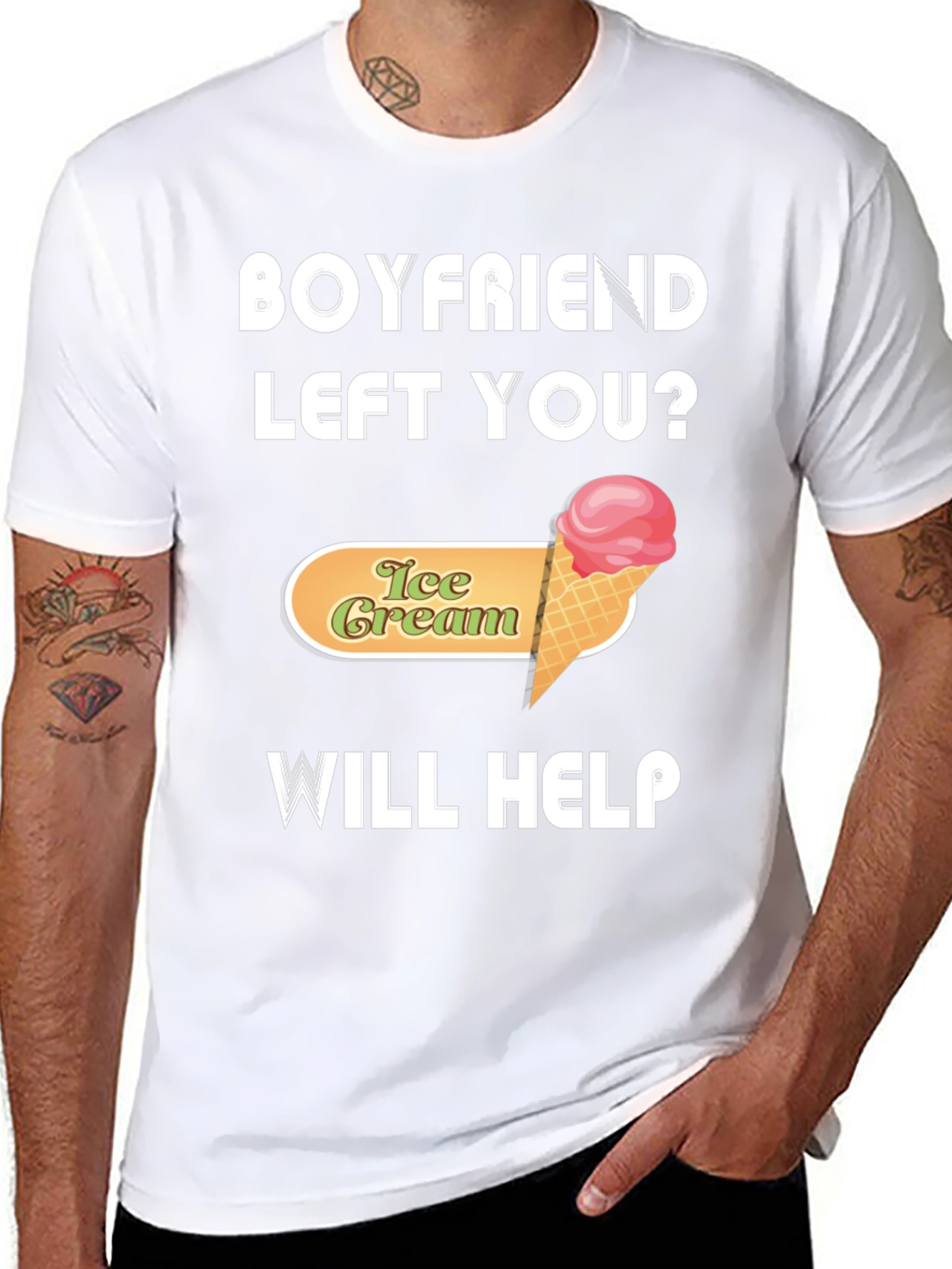 Boyfriend Left You? Ice Cream Will Help T-Shirt