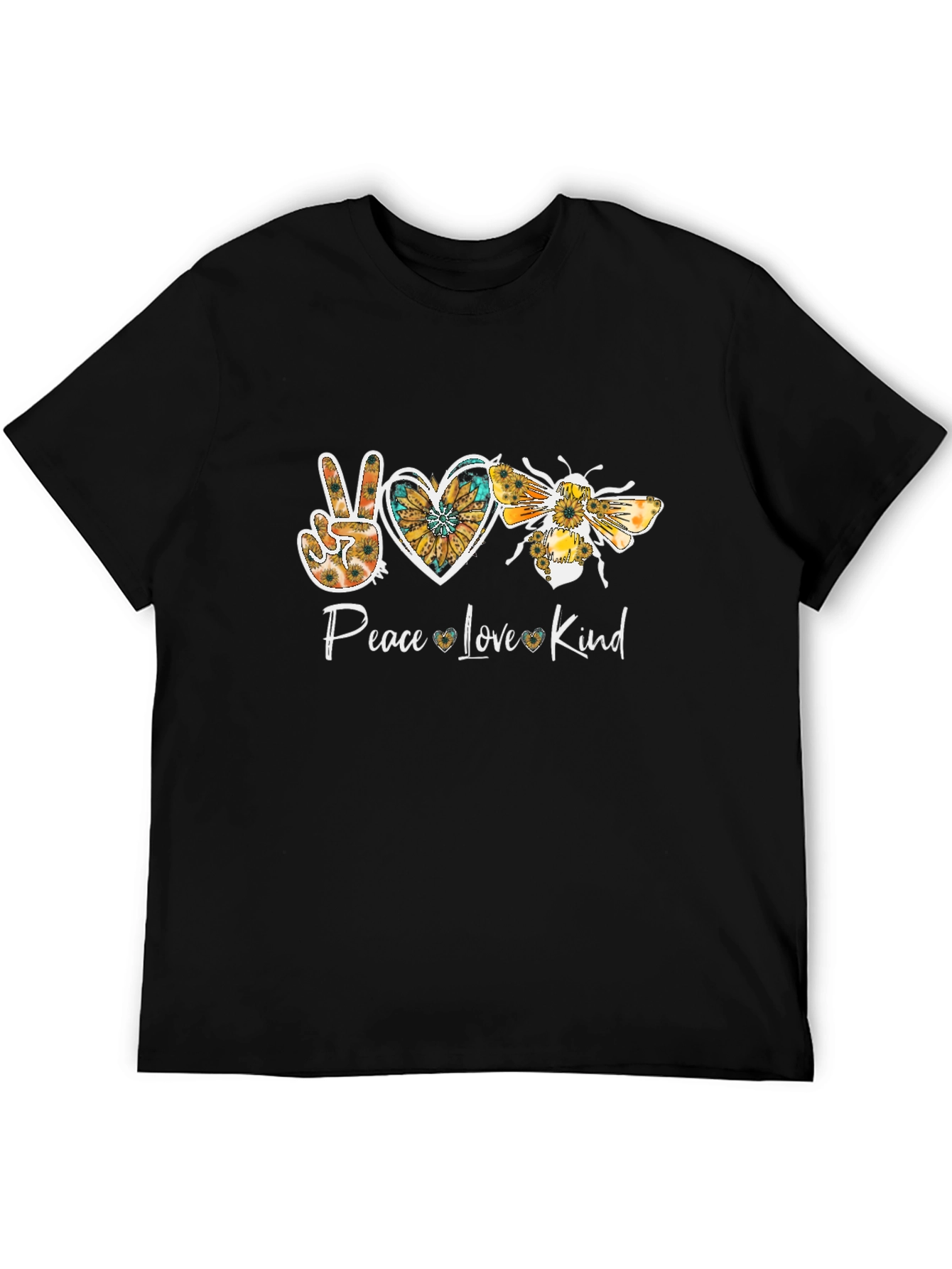 Peace Love Kind Sunflower Graphic T-Shirt