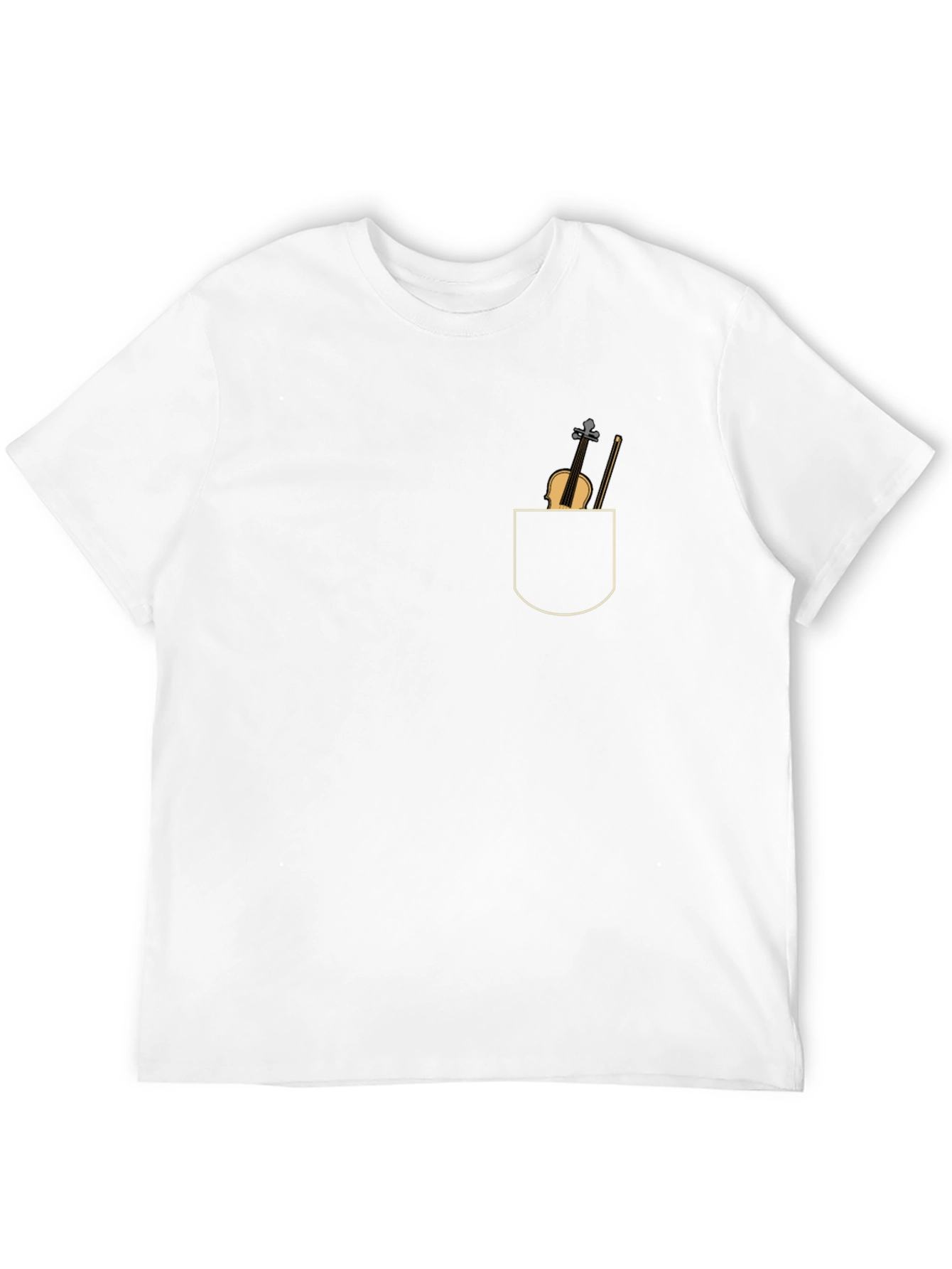 Violin Pocket Graphic Tee - Stylish Musician T-Shirt