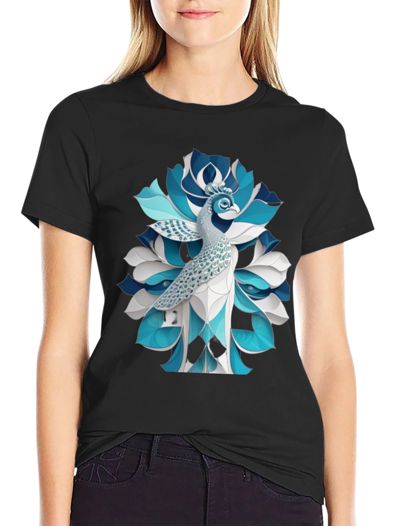 Peacock Graphic T-Shirt - Stylish Bird Tee