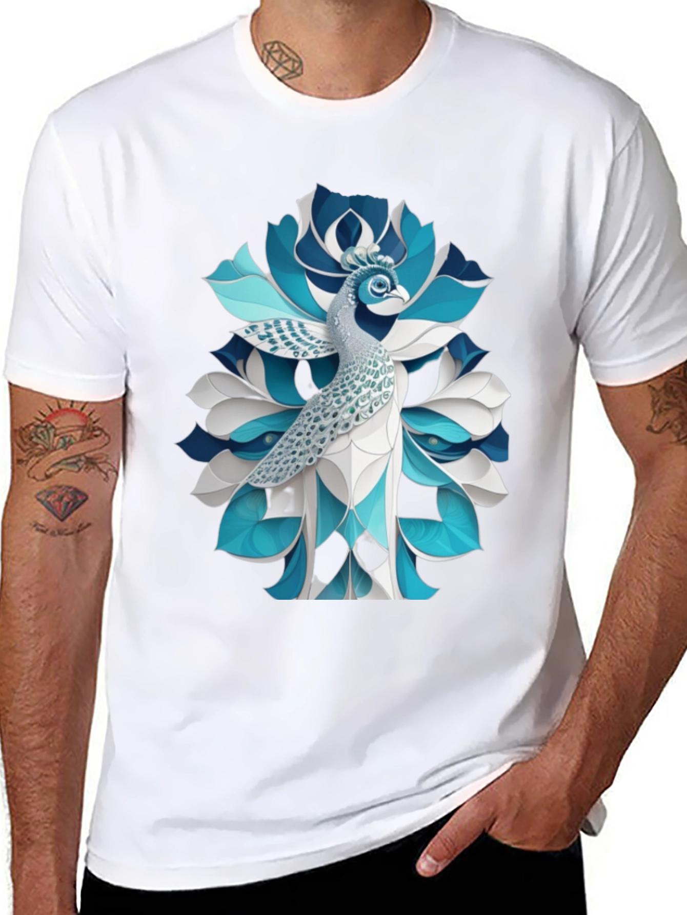 Peacock Graphic T-Shirt - Stylish Bird Tee