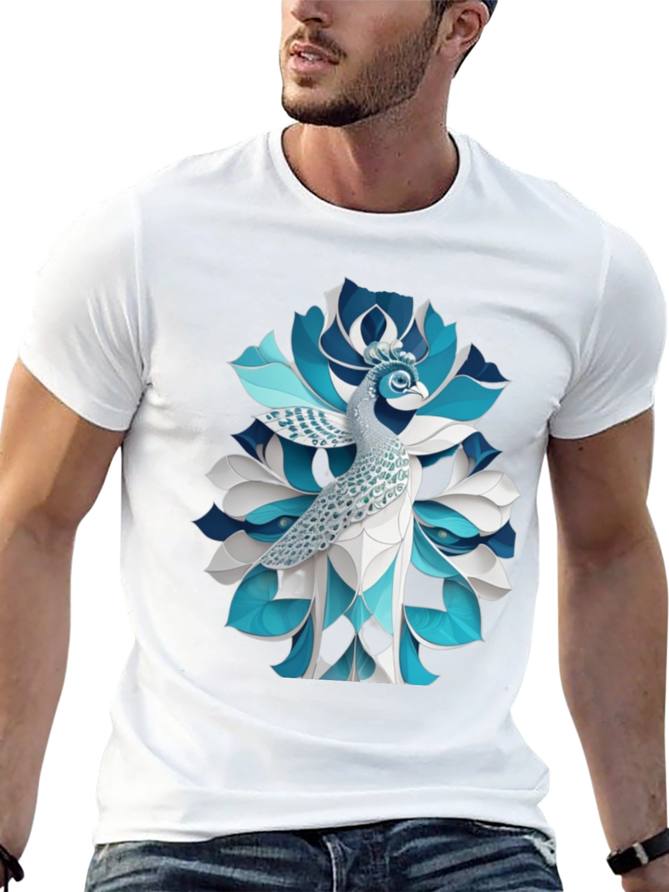 Peacock Graphic T-Shirt - Stylish Bird Tee