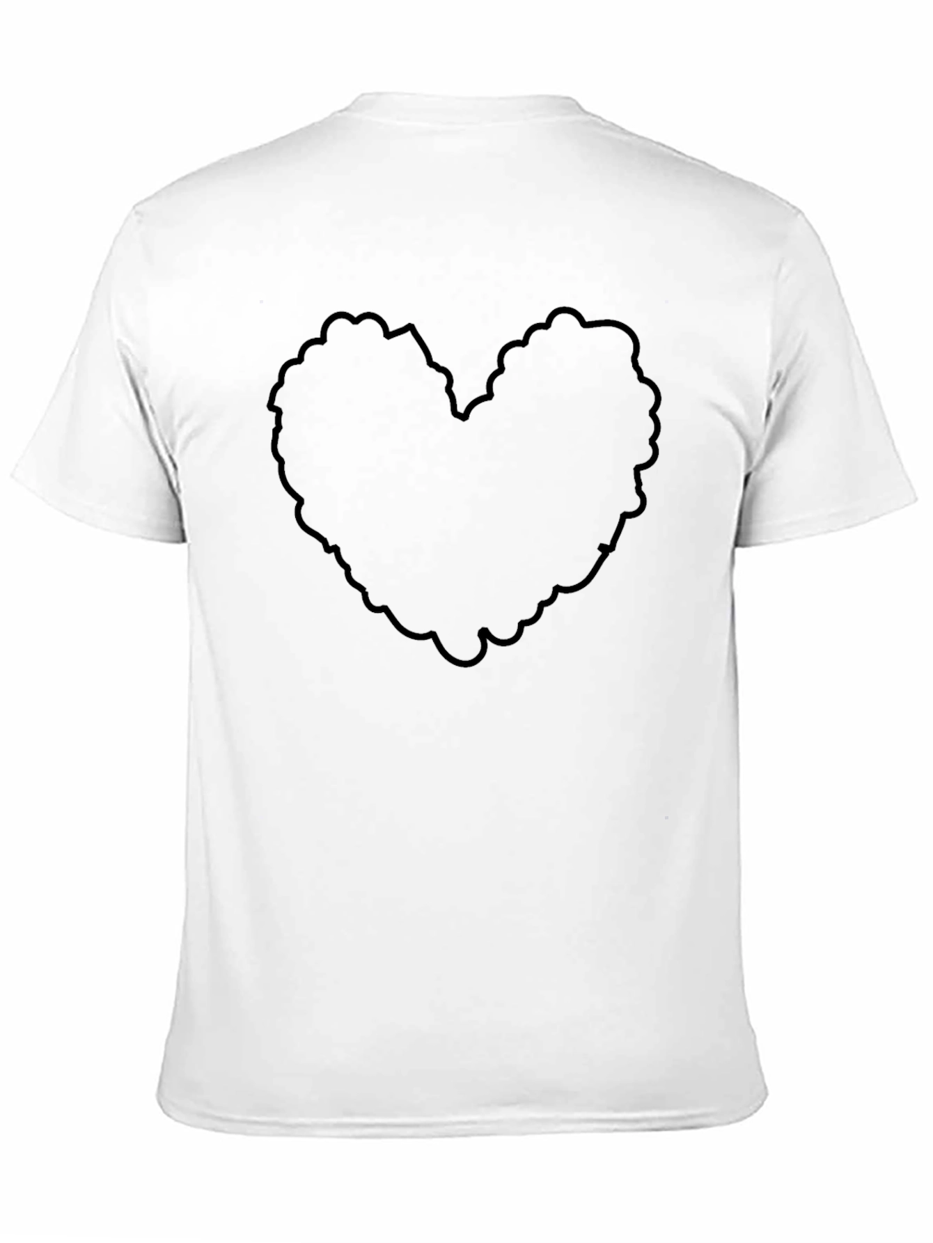 Black Heart Outline Mens T-Shirt