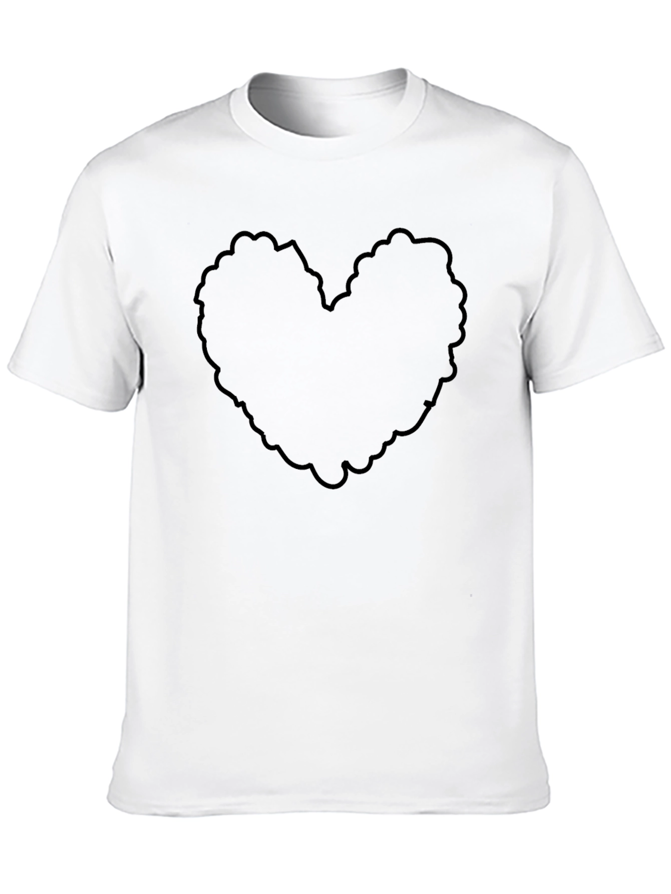 Black Heart Outline Mens T-Shirt