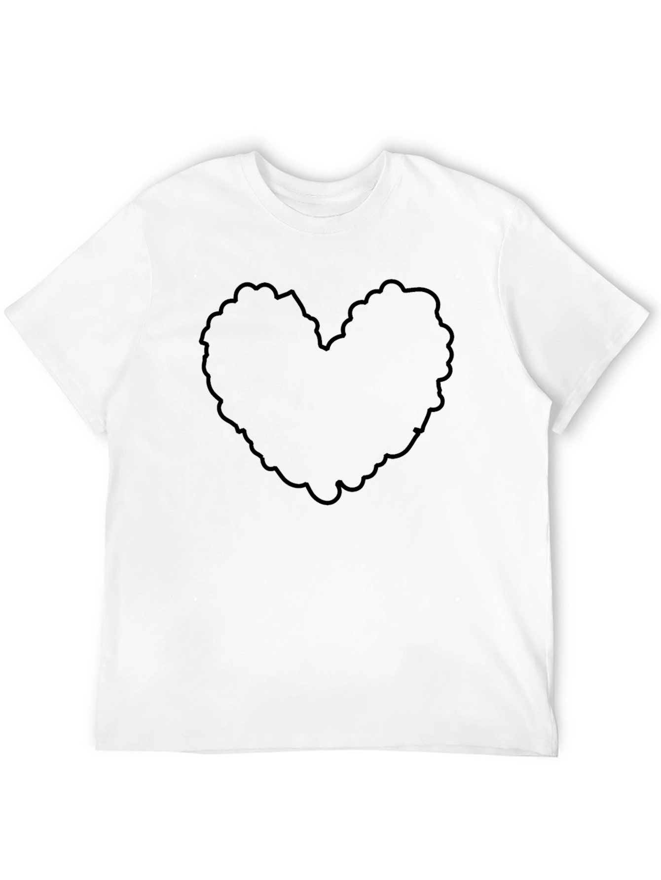 Black Heart Outline Mens T-Shirt