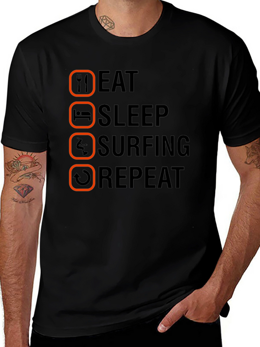 Eat Sleep Surfing Repeat Graphic T-Shirt