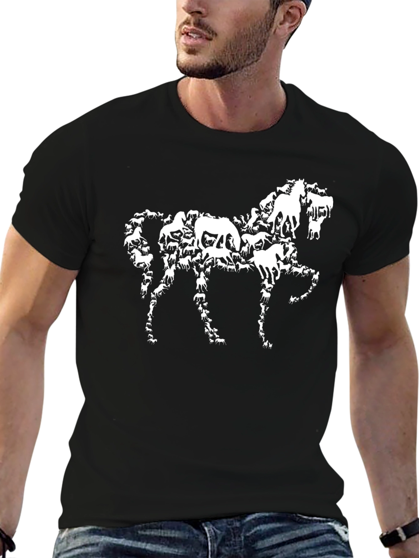 Horse Silhouette Black T-Shirt