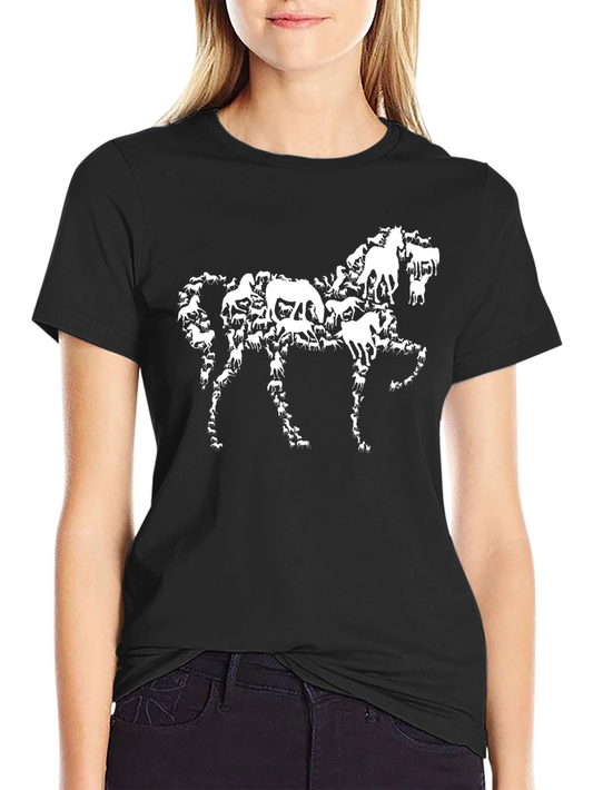 Horse Silhouette Black T-Shirt