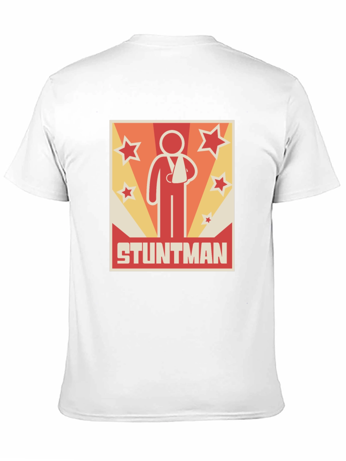 Stuntman Injured Arm Cartoon Graphic Print T-Shirt