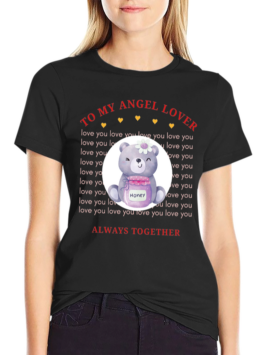 Angel Lover Bear Honey Jar Graphic T-Shirt