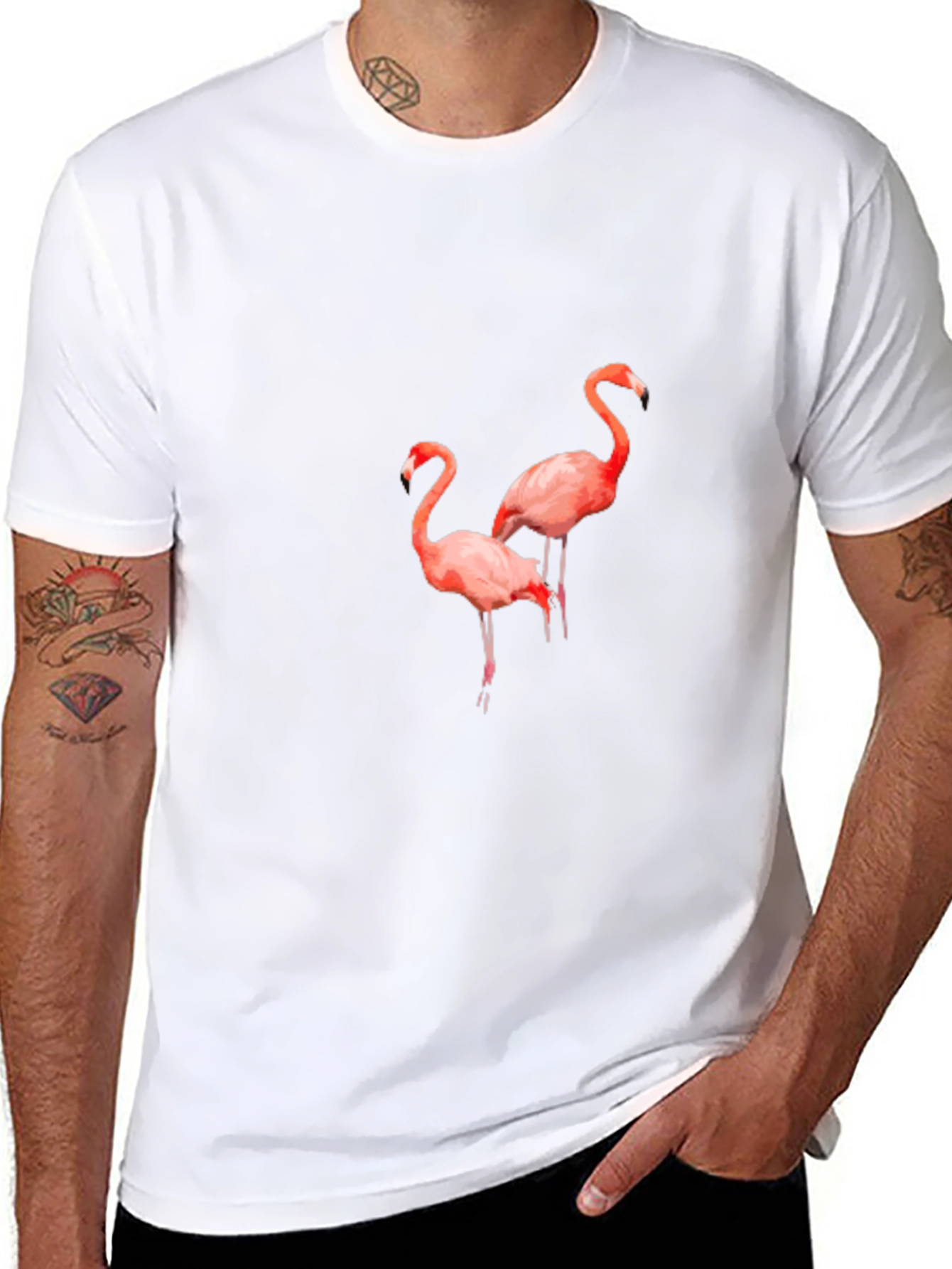 Flamingo Graphic Tee - Stylish Black T-Shirt