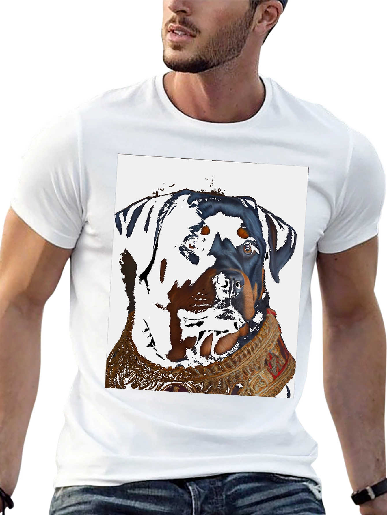 Rottweiler Dog T-Shirt - Cool Artistic Design