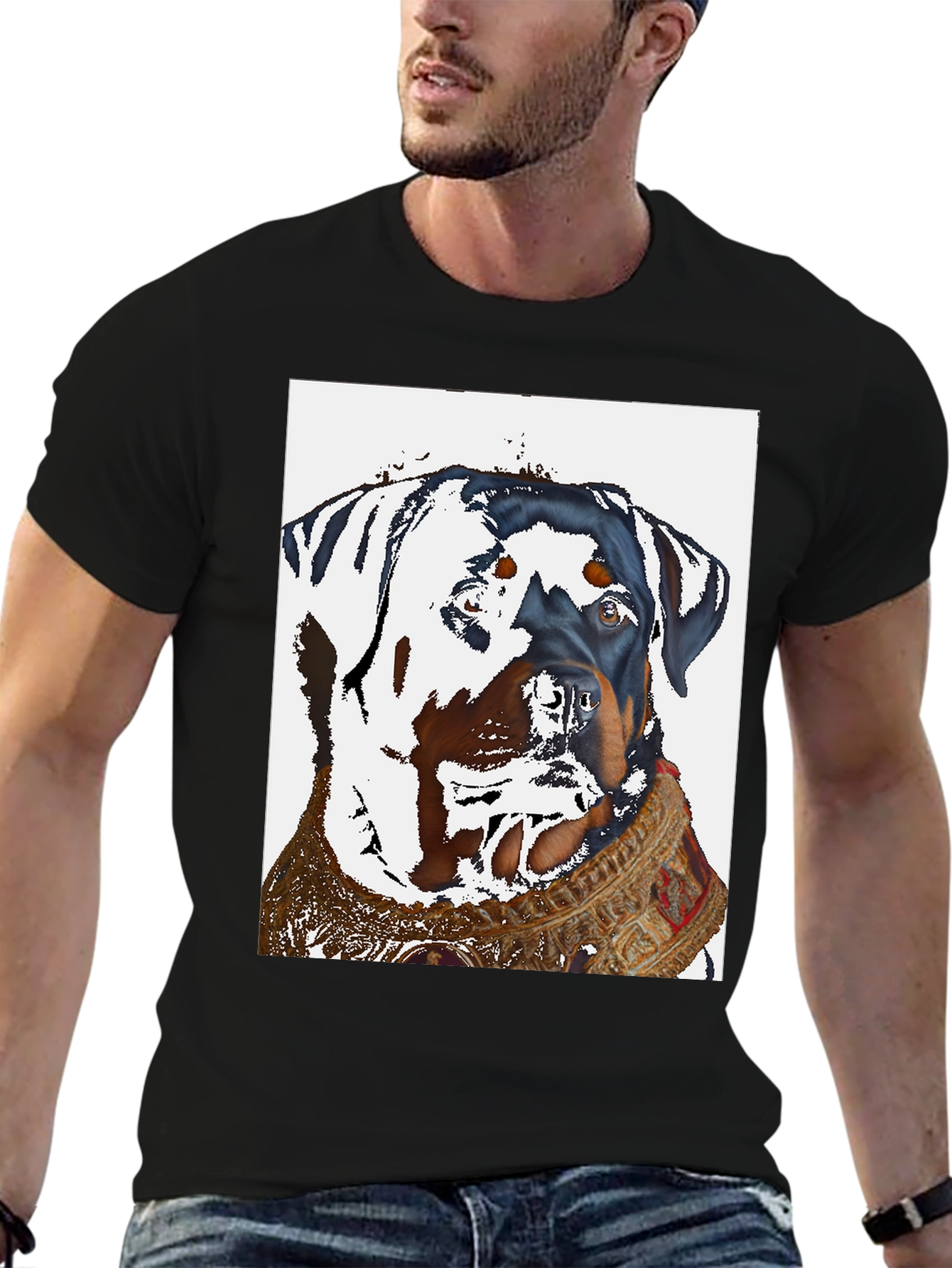 Rottweiler Dog T-Shirt - Cool Artistic Design