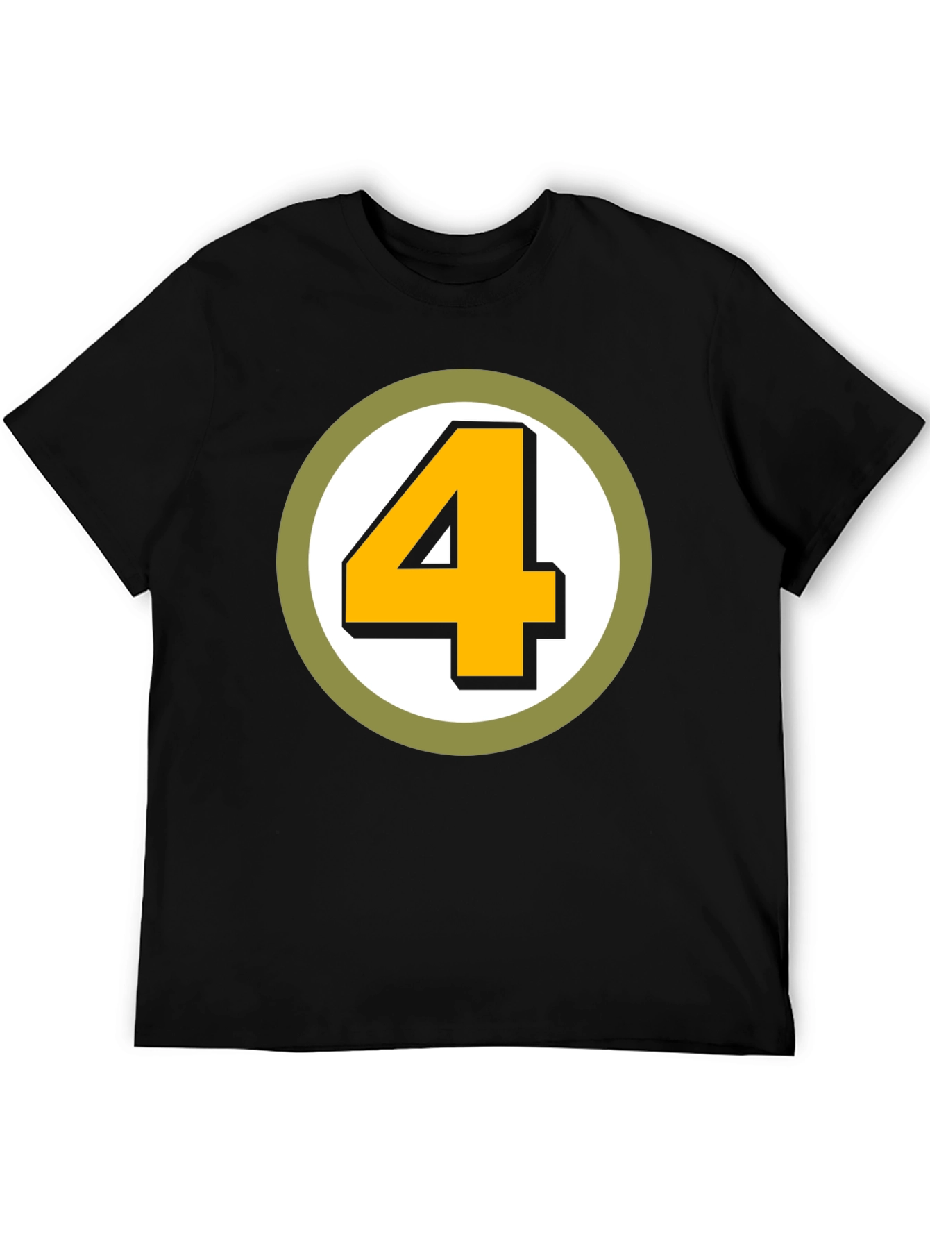 Retro Number 4 Graphic T-Shirt - Black