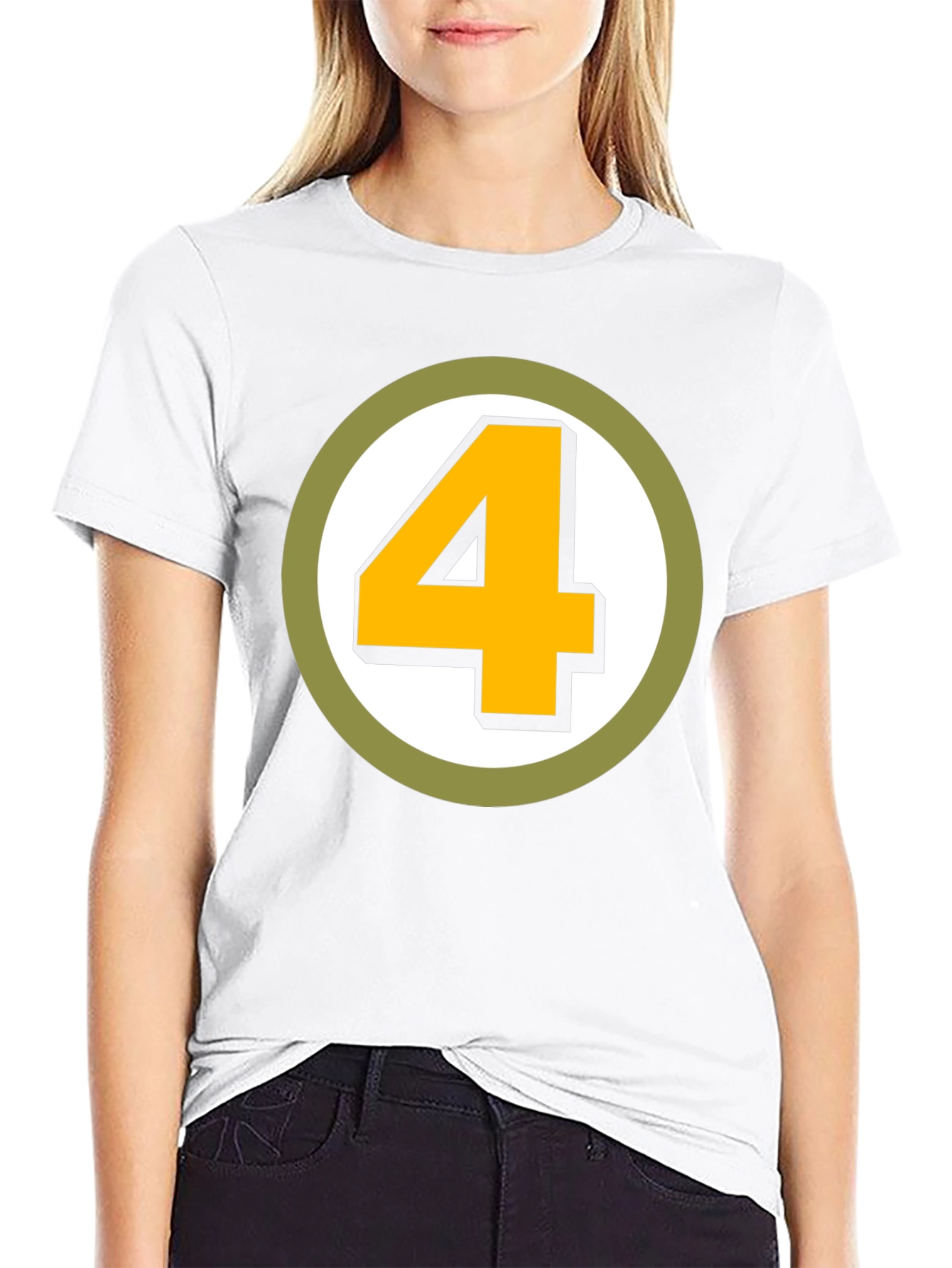 Retro Number 4 Graphic T-Shirt - Black