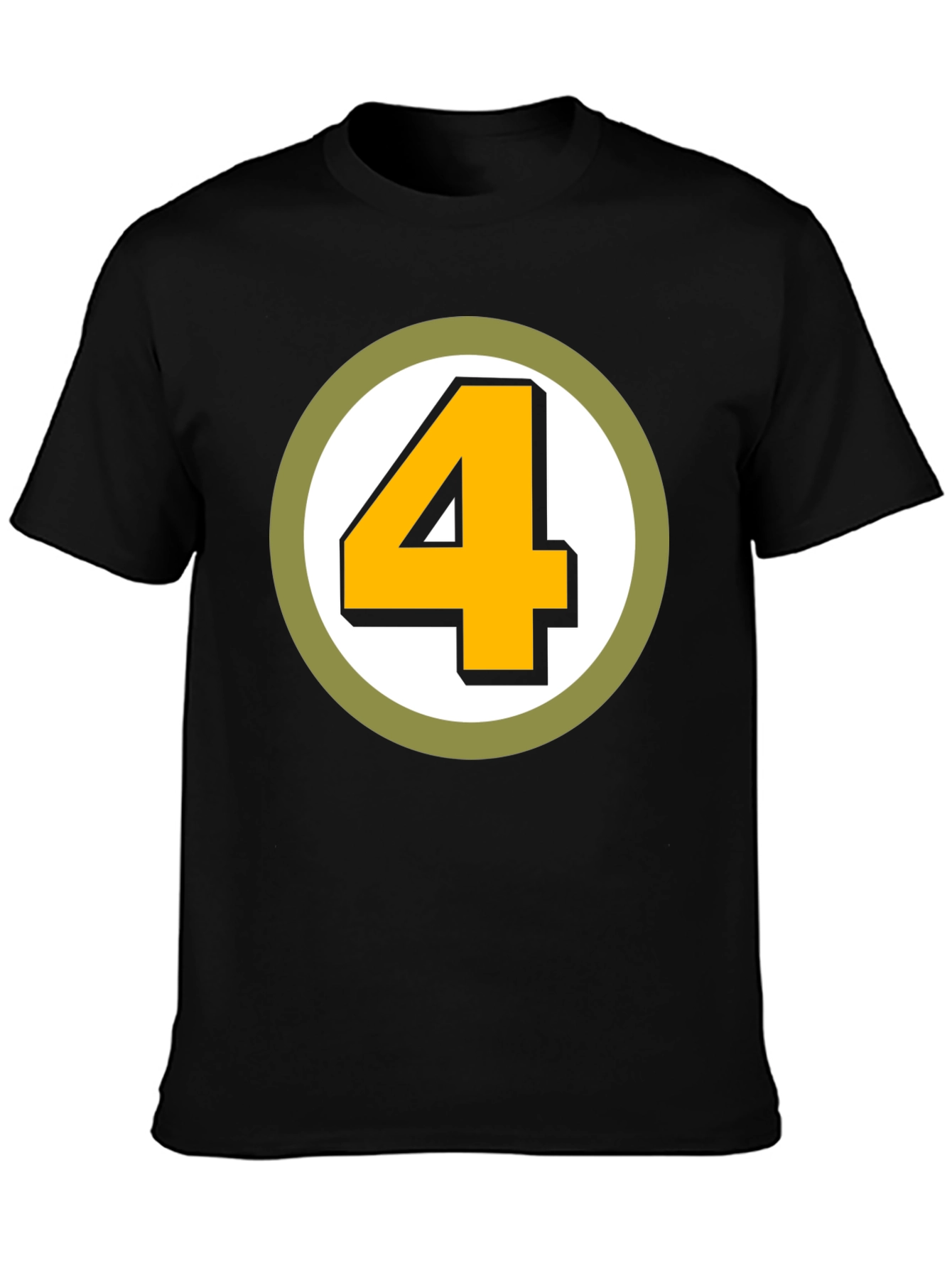 Retro Number 4 Graphic T-Shirt - Black