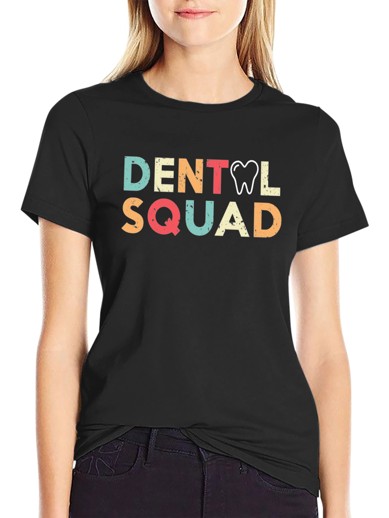 Dental Squad Graphic Tee - Black Cotton T-Shirt