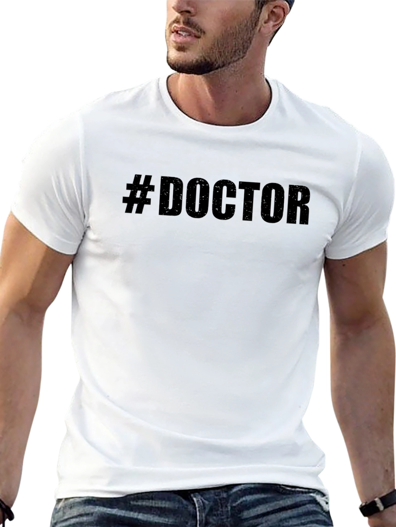 #Doctor Graphic Tee - Black Cotton T-Shirt