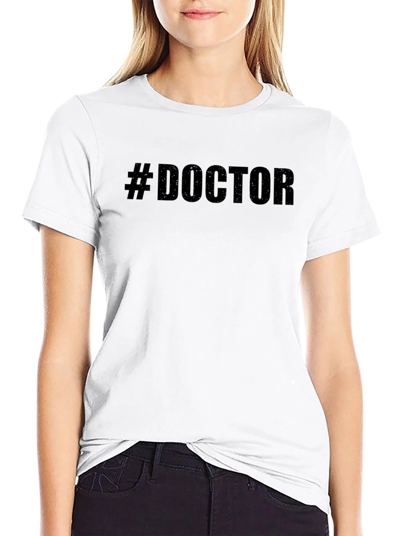 #Doctor Graphic Tee - Black Cotton T-Shirt