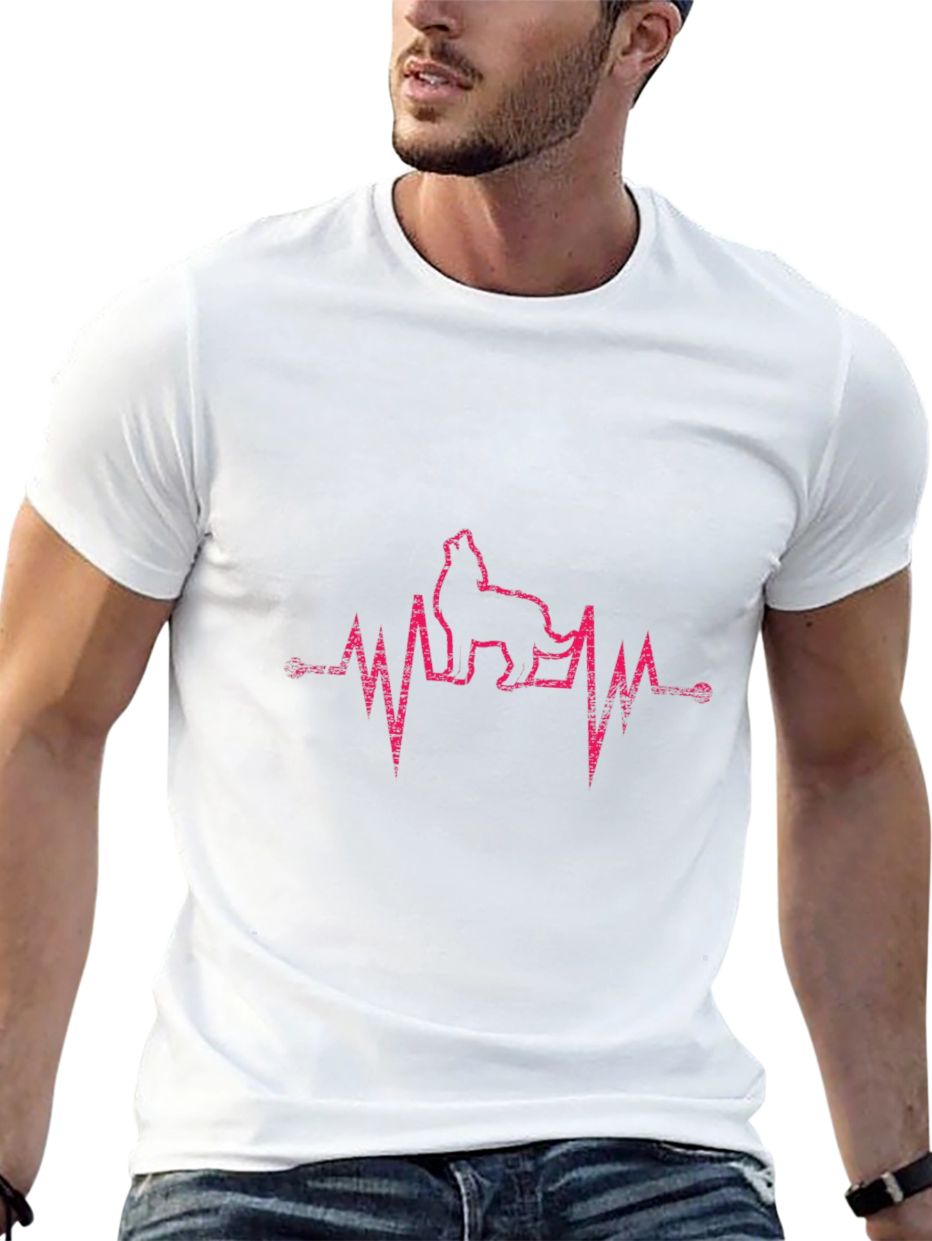 Wolf Heartbeat Graphic T-Shirt