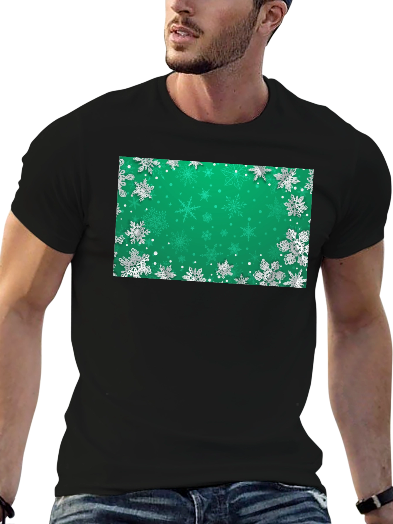Snowflake Graphic T-Shirt - Holiday Festive Wear