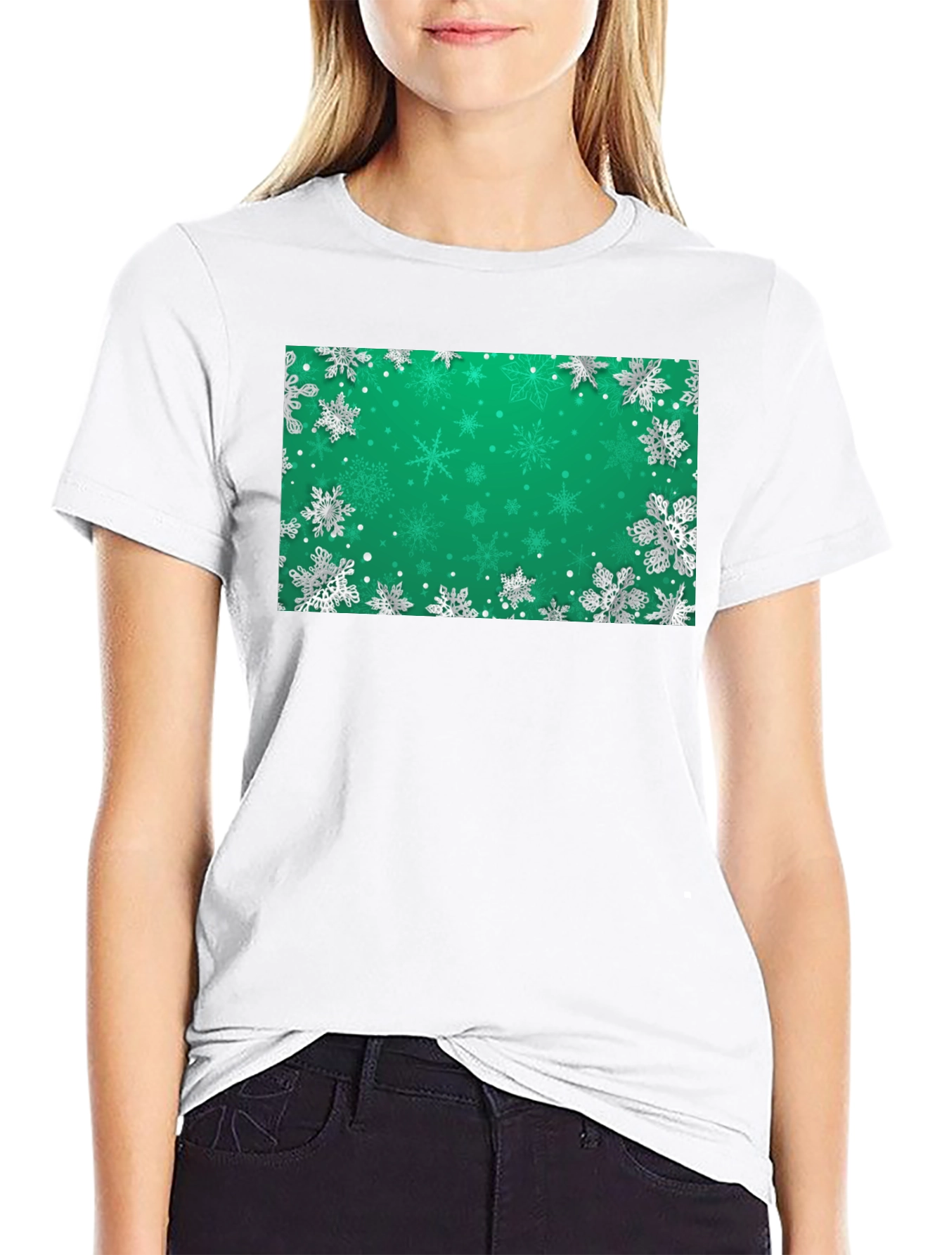Snowflake Graphic T-Shirt - Holiday Festive Wear