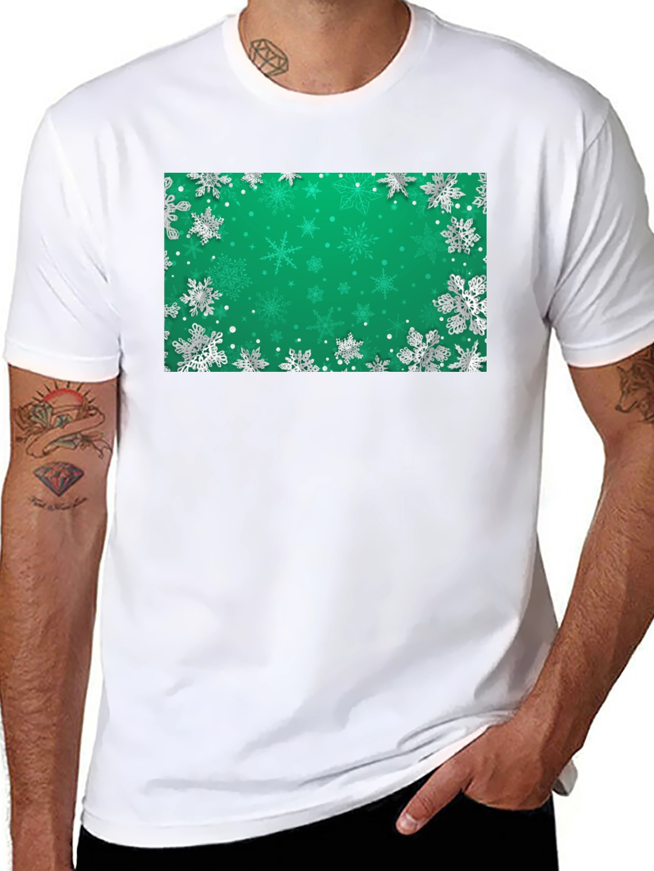 Snowflake Graphic T-Shirt - Holiday Festive Wear