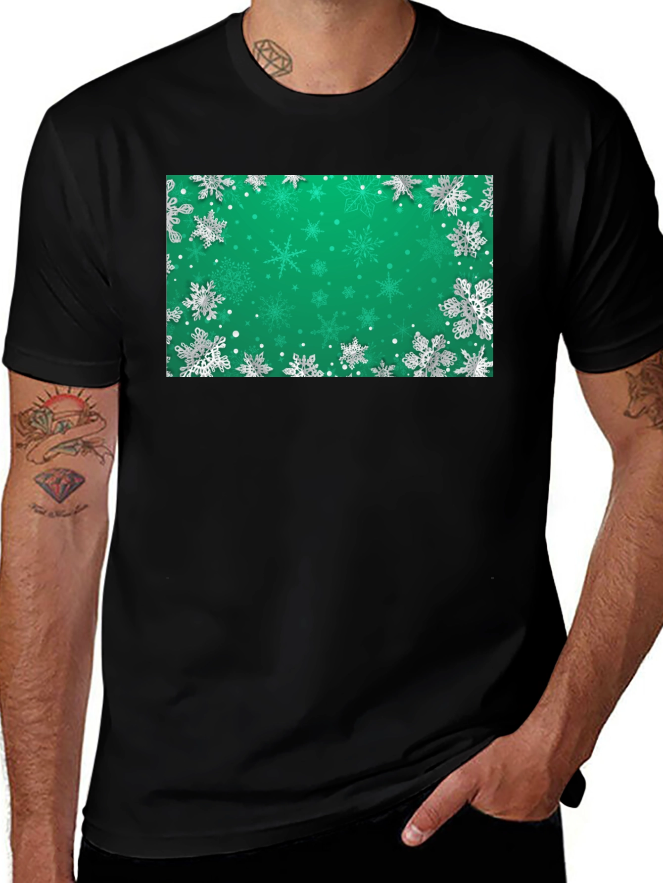 Snowflake Graphic T-Shirt - Holiday Festive Wear