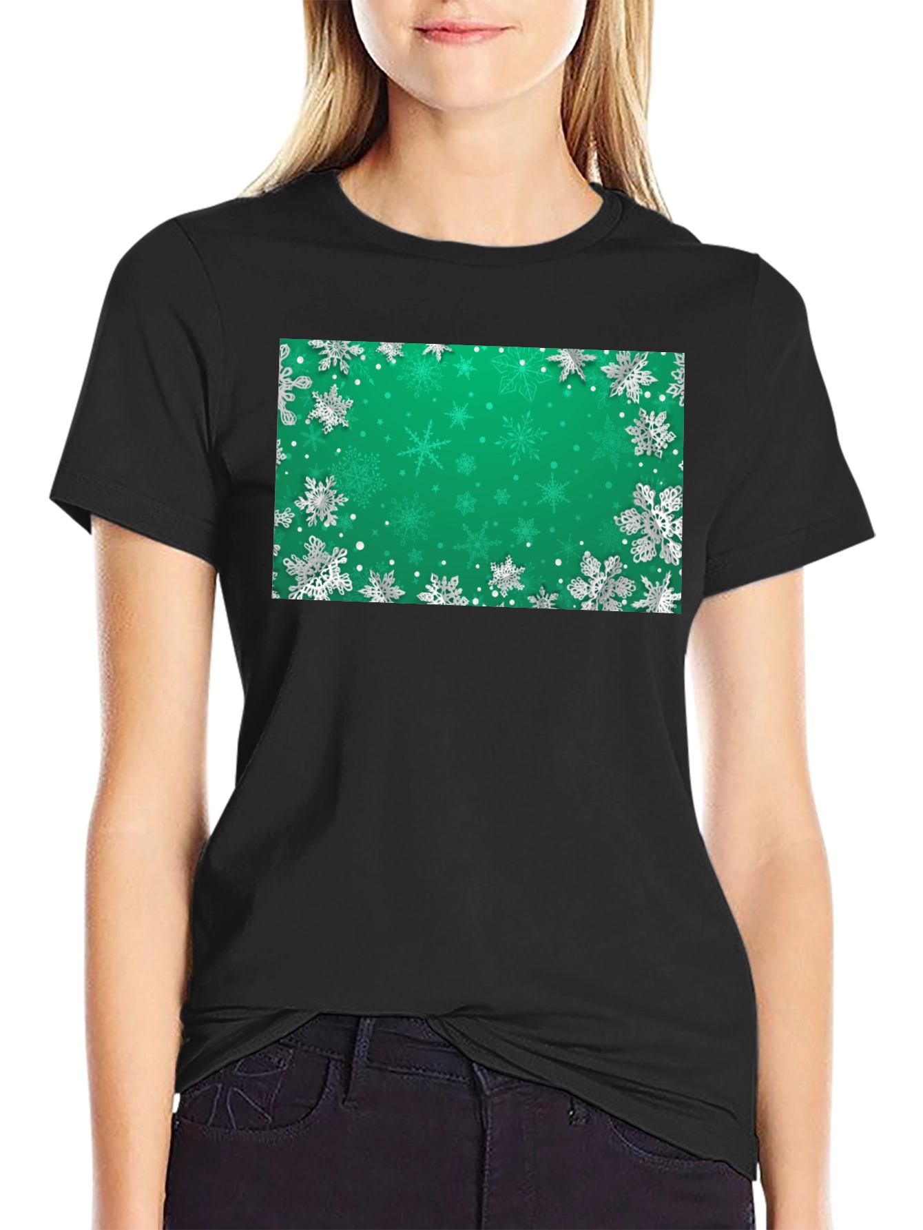 Snowflake Graphic T-Shirt - Holiday Festive Wear