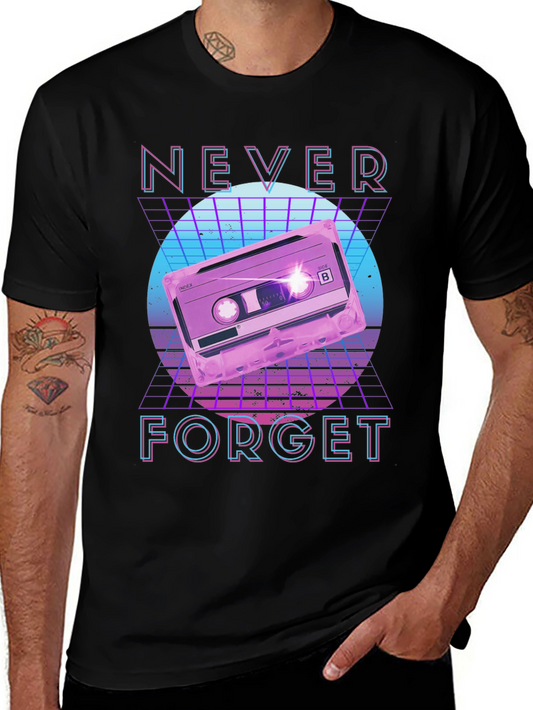 Retro 80s Cassette Tape Never Forget Graphic Tee