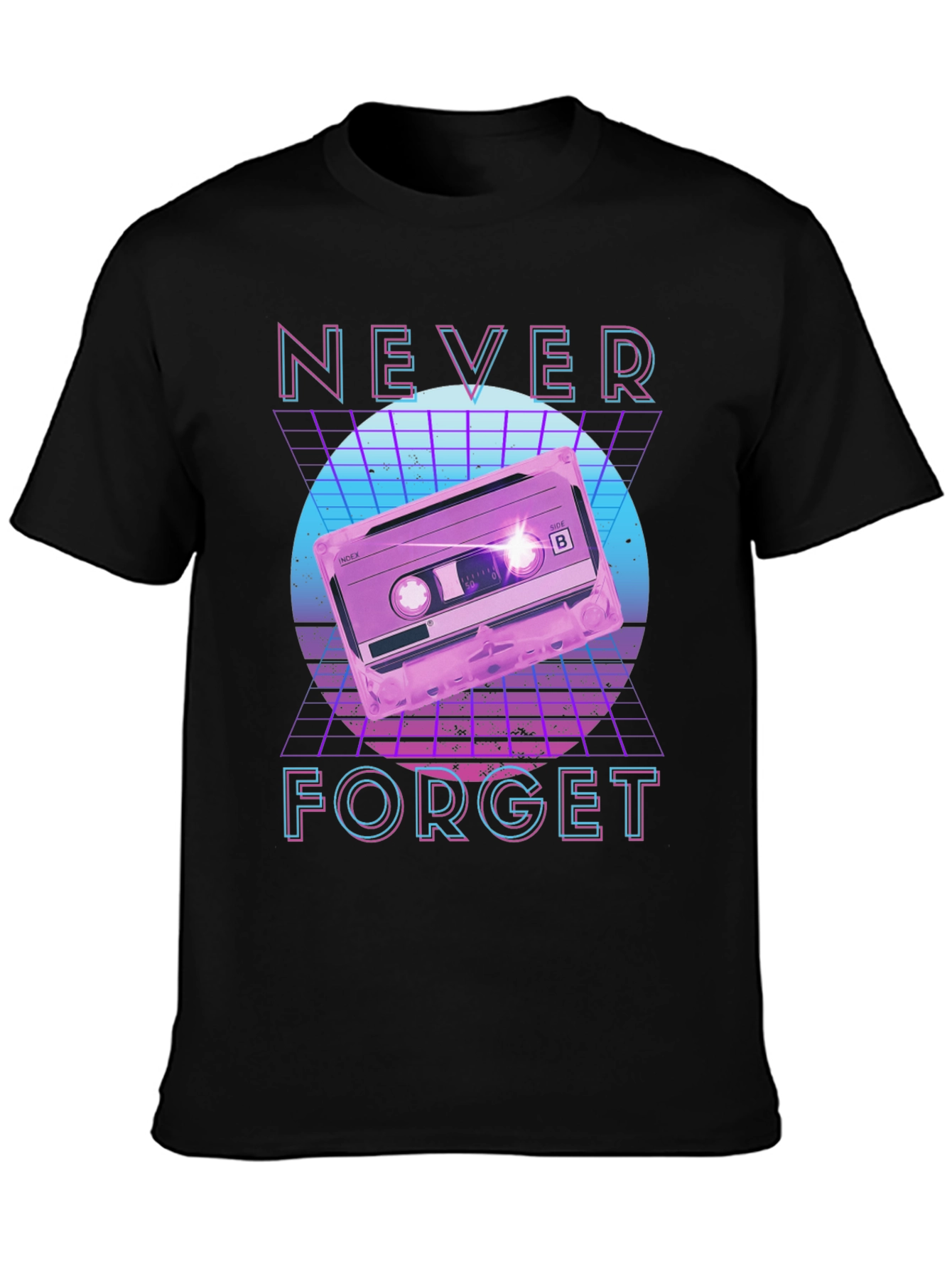 Retro 80s Cassette Tape Never Forget Graphic Tee