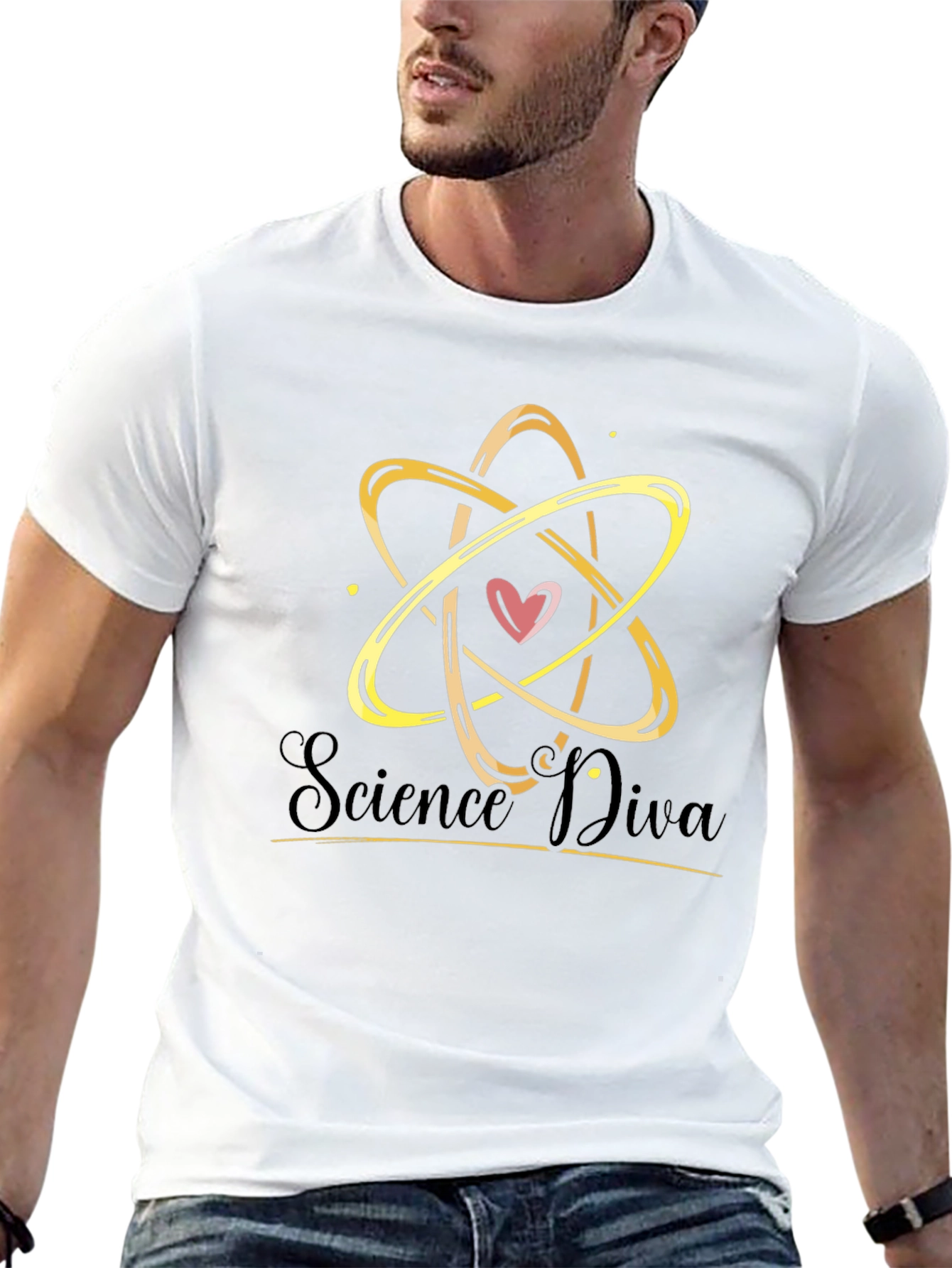 Science Diva Atom Heart T-Shirt - Black
