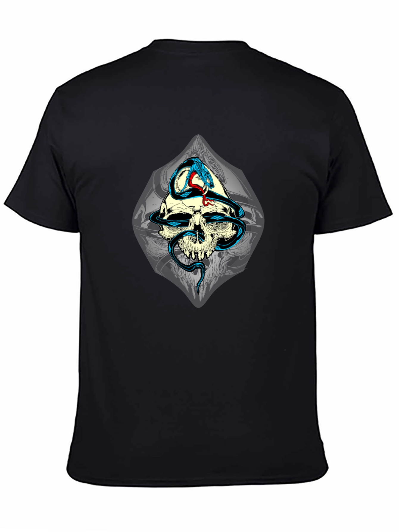 Skull & Snake Graphic Black T-Shirt