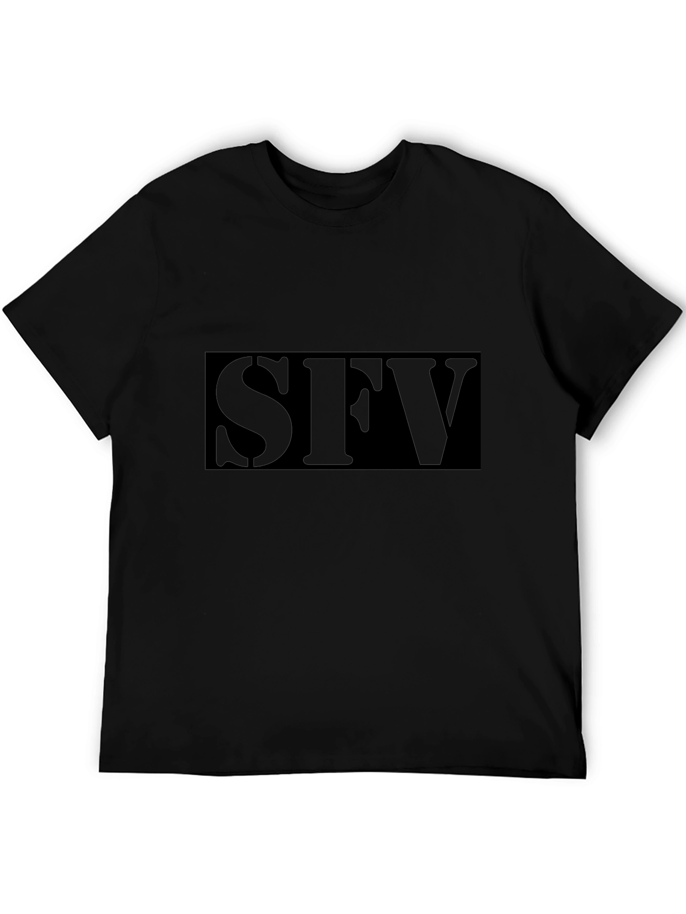 SFV Black Graphic Tee - Mens Casual T-Shirt