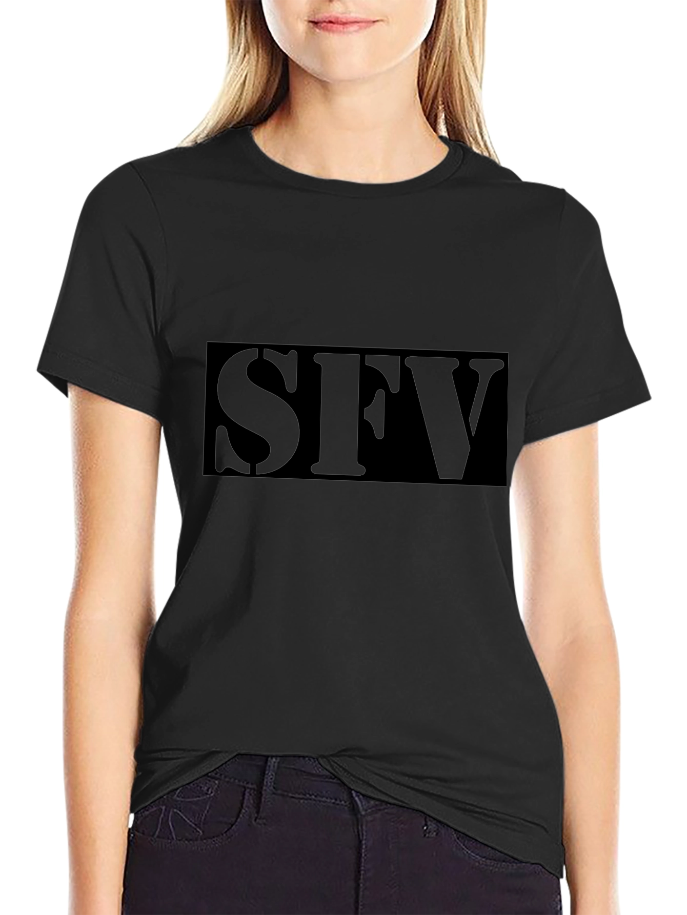 SFV Black Graphic Tee - Mens Casual T-Shirt