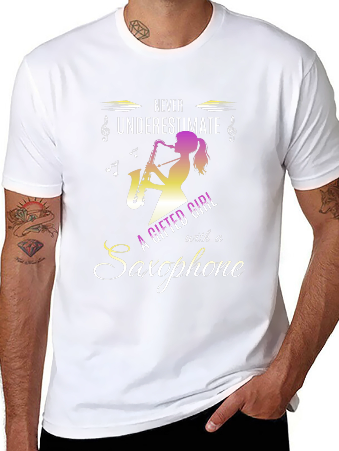Never Underestimate Saxophone Girl T-Shirt