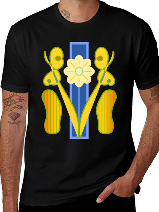 Abstract Floral Graphic Tee - Modern Art Shirt