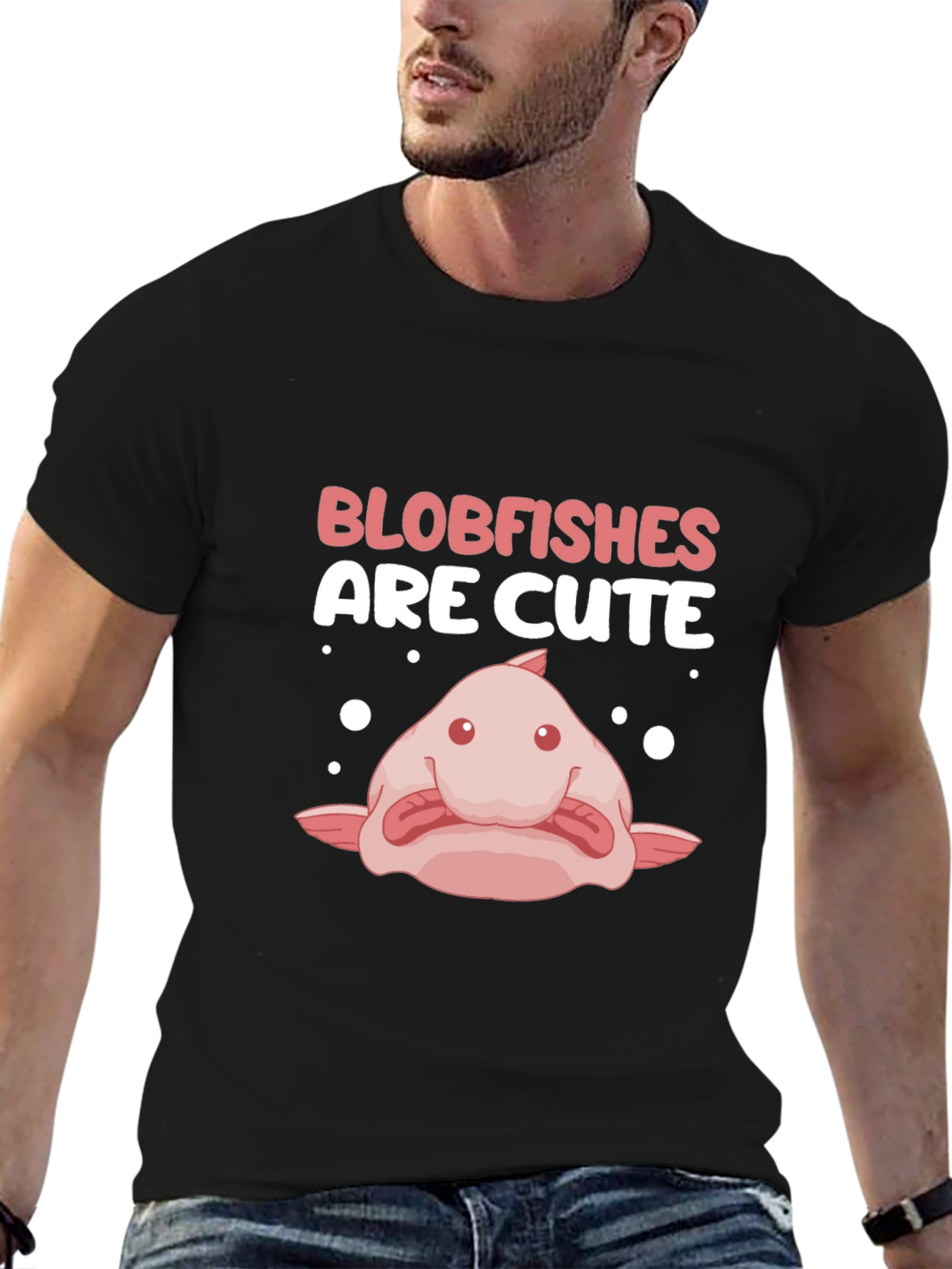 Blobfish Are Cute Black T-Shirt