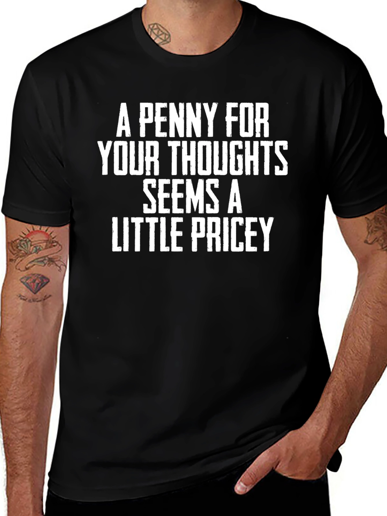 Humorous Penny For Your Thoughts Graphic Tee