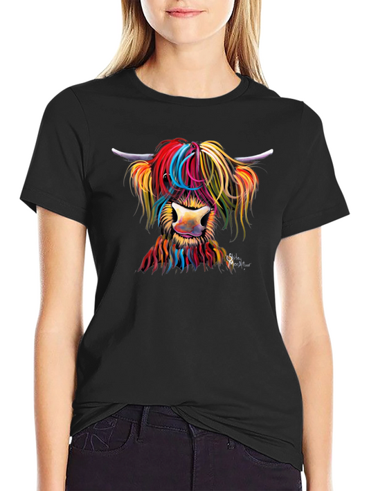 Colorful Highland Cow Graphic Tee