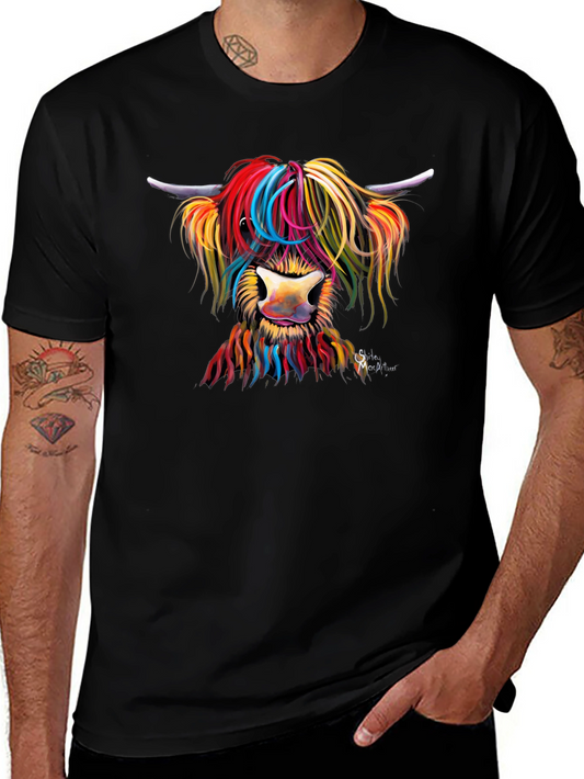 Colorful Highland Cow Graphic Tee