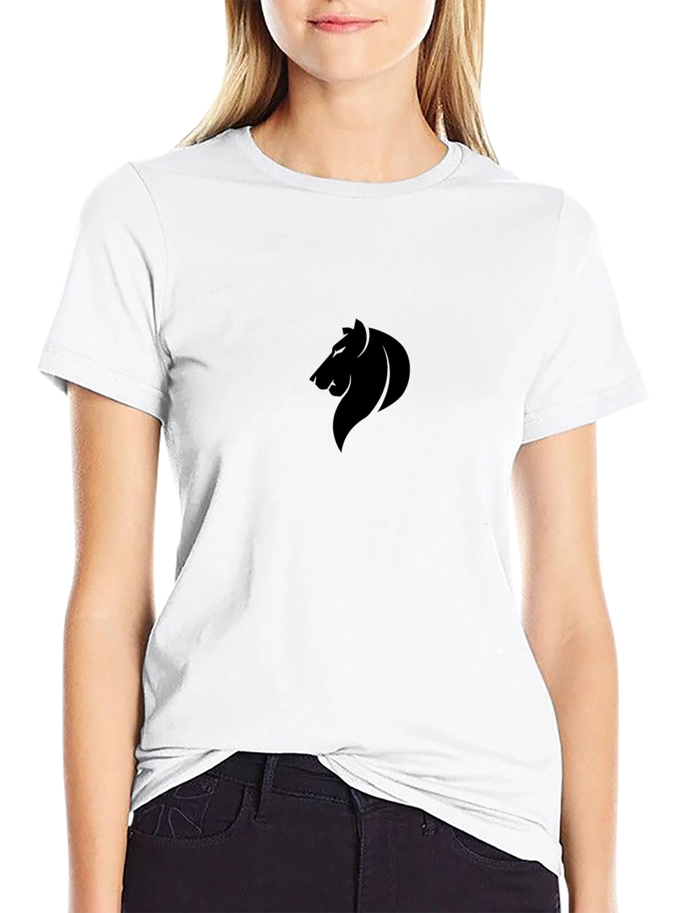 Lion Silhouette Black Tee - Modern Style