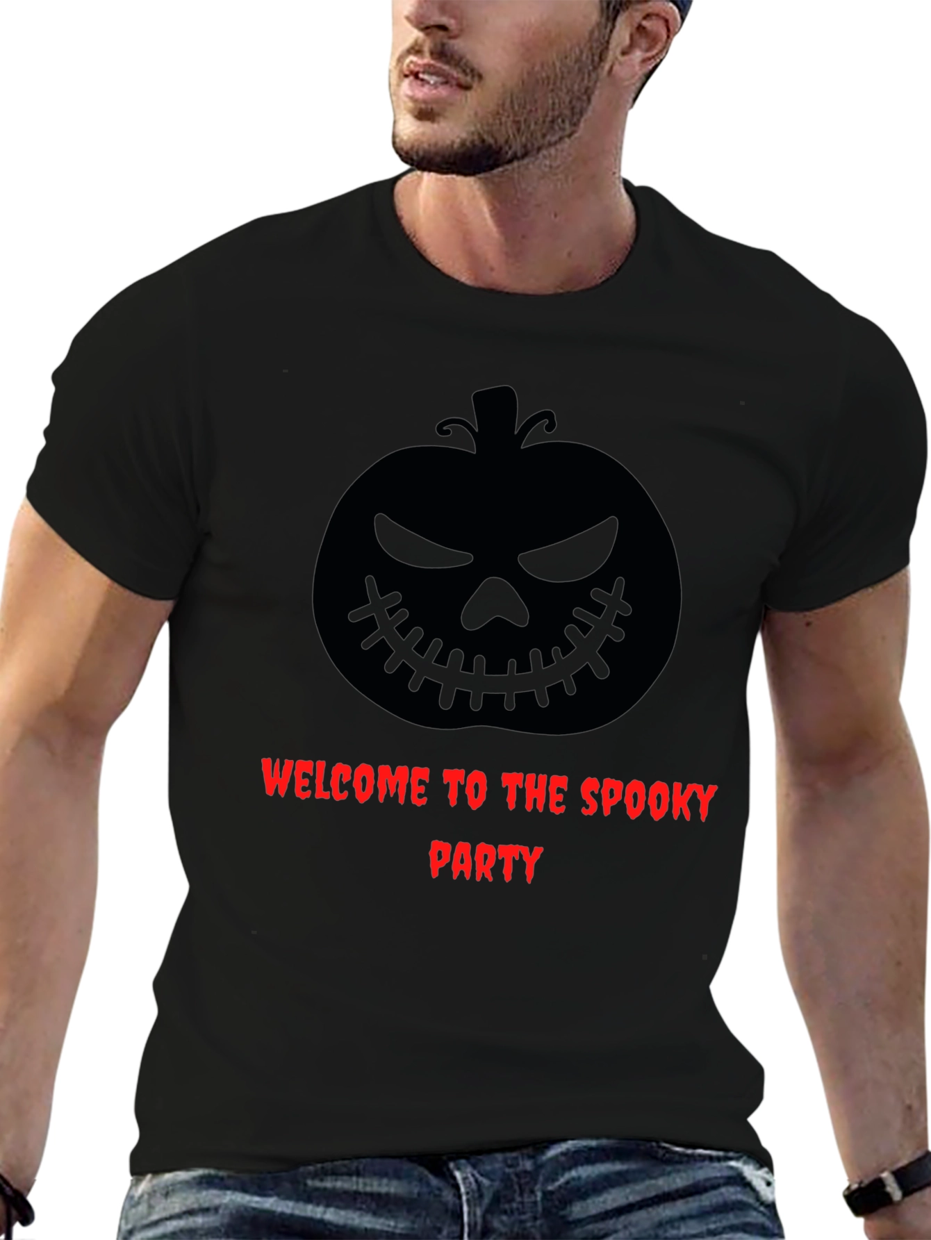 Spooky Party Graphic Tee - Halloween Pumpkin Design