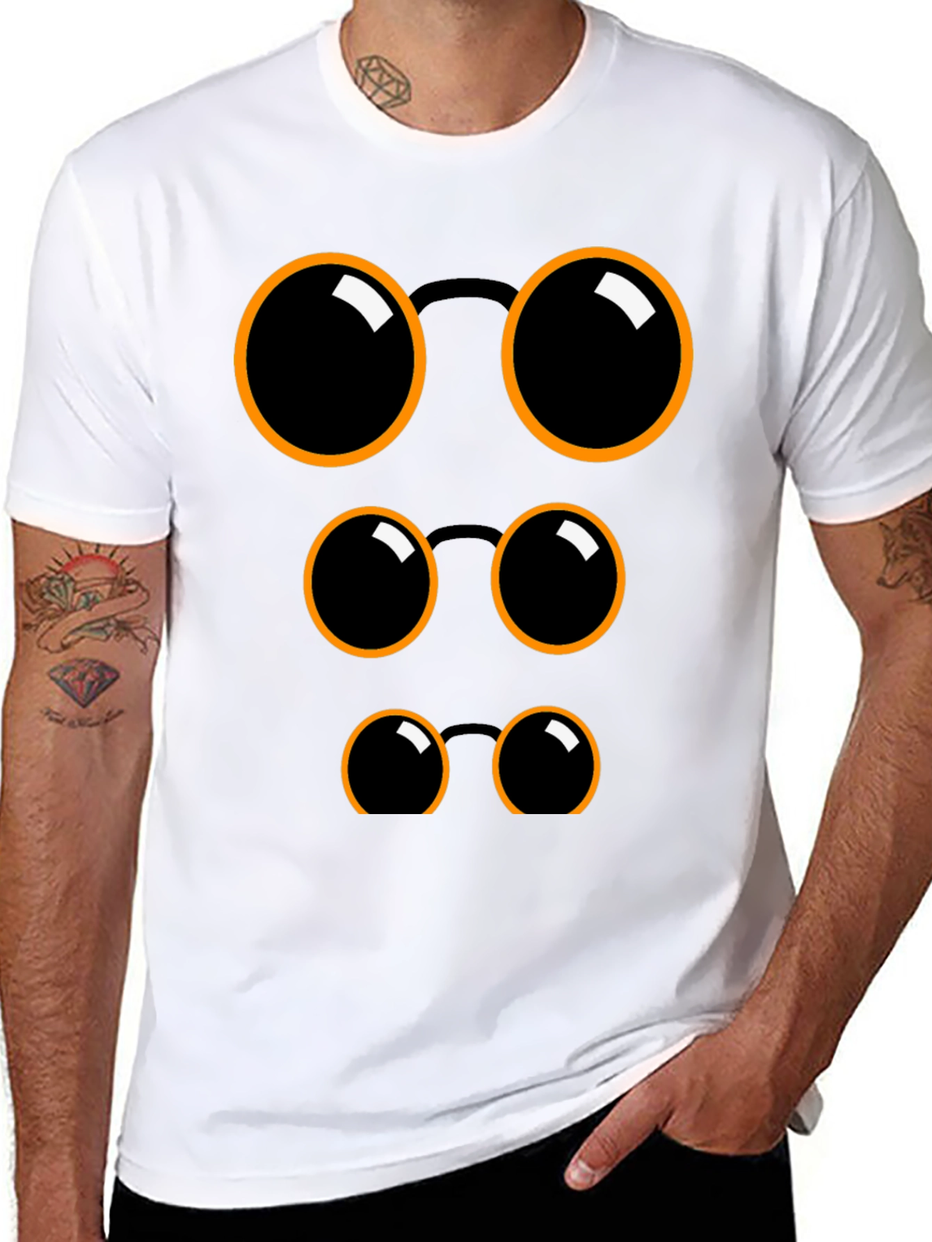 Funny Eyeglasses Graphic Black T-Shirt