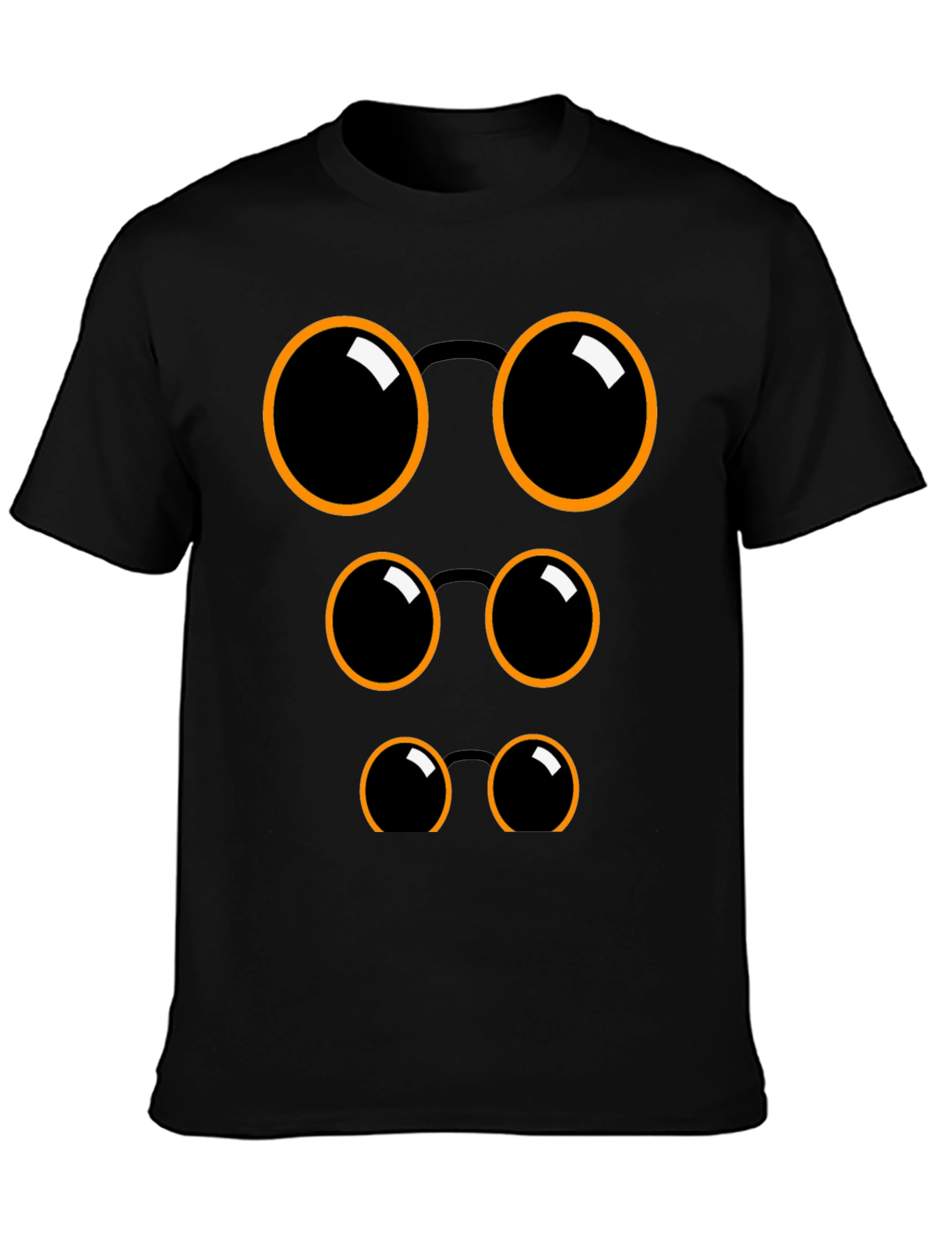 Funny Eyeglasses Graphic Black T-Shirt